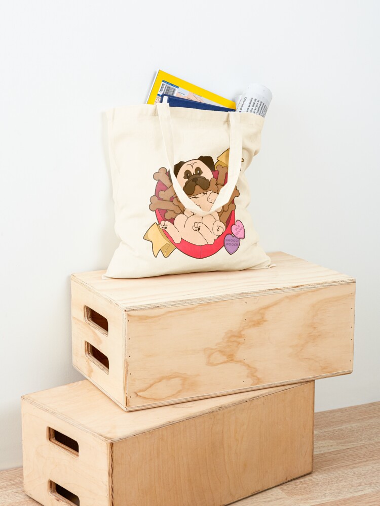 Alternate view of Valentines Box of Chocolates — Fawn Pug Tote Bag