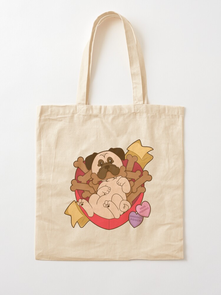 Alternate view of Valentines Box of Chocolates — Fawn Pug Tote Bag