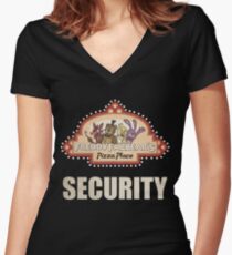 Five Nights at Freddy's - FNAF - Freddy Fazbear's Security Logo Women's Fitted V-Neck T-Shirt