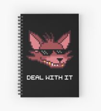 Five Nights at Freddy's - FNAF - Foxy - Deal With It (White Font) Spiral Notebook