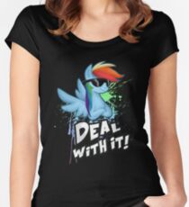 My Little Pony - MLP - Rainbow Dash - Deal With It Women's Fitted Scoop T-Shirt