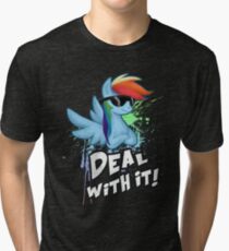My Little Pony - MLP - Rainbow Dash - Deal With It Tri-blend T-Shirt