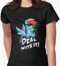 My Little Pony - MLP - Rainbow Dash - Deal With It Women's Fitted T-Shirt