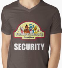 Five Nights at Freddy's - FNAF 2 - Freddy Fazbear's Security Logo Men's V-Neck T-Shirt