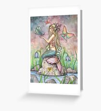 "Creekside Magic" Mermaid Art by Molly Harrison Greeting Card