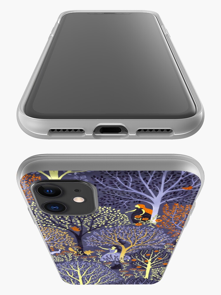 Alternate view of Magical Forest in blue iPhone Case & Cover