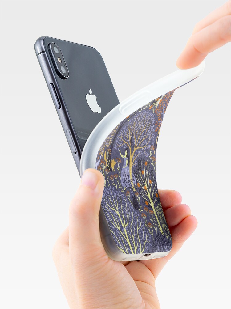 Alternate view of Magical Forest in blue iPhone Case & Cover