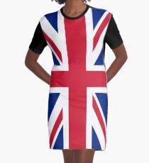 UK Union Jack ensign flag - Authentic version (Duvet, Print on Red background) Graphic T-Shirt Dress