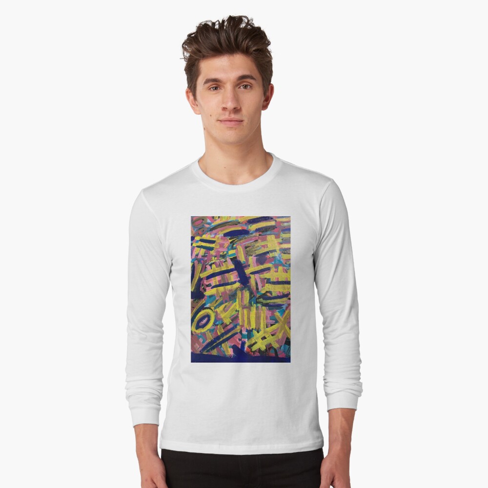 Chaos of Abstract Geometric Lines Long Sleeve T-Shirt