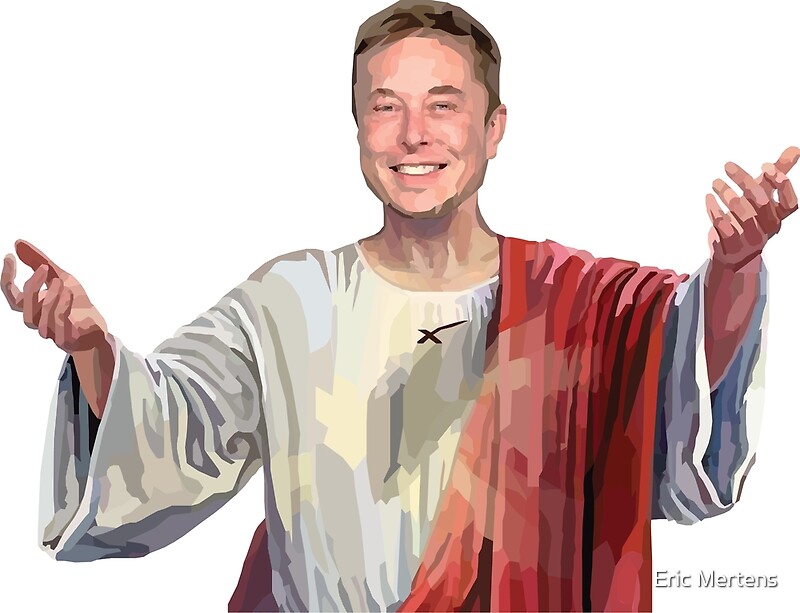 "Elon Musk Jesus" by Eric Mertens | Redbubble