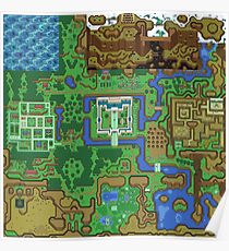 The Legend of Zelda: A Link to the Past Map Poster