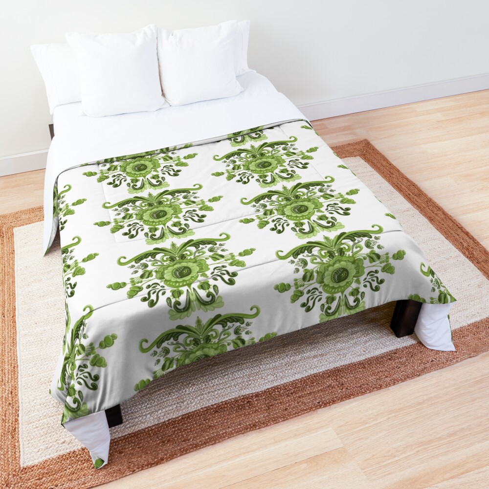 Green Flowers Comforter