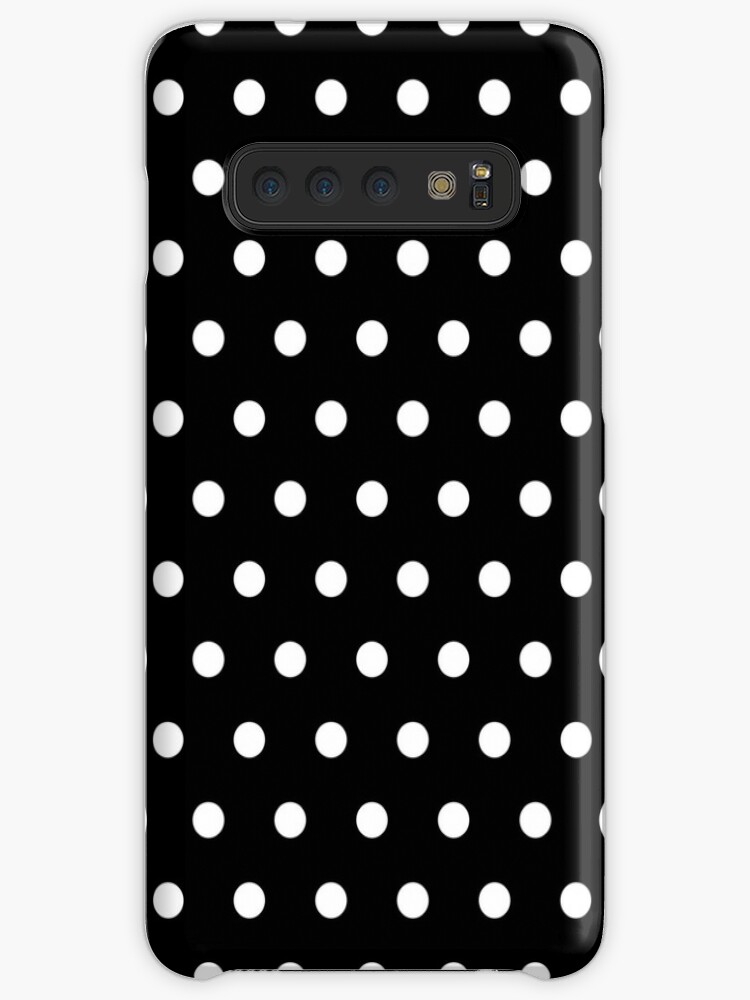 Small White Polka Dots On Black Background Case Skin For