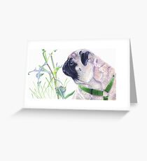 Pug & Nature - Colored Pencil Greeting Card