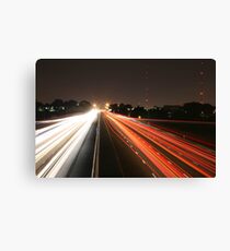 Night Time Travel Light Trails Canvas Print