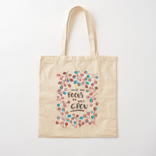 What you focus on will grow Fall Palette Cotton Tote Bag