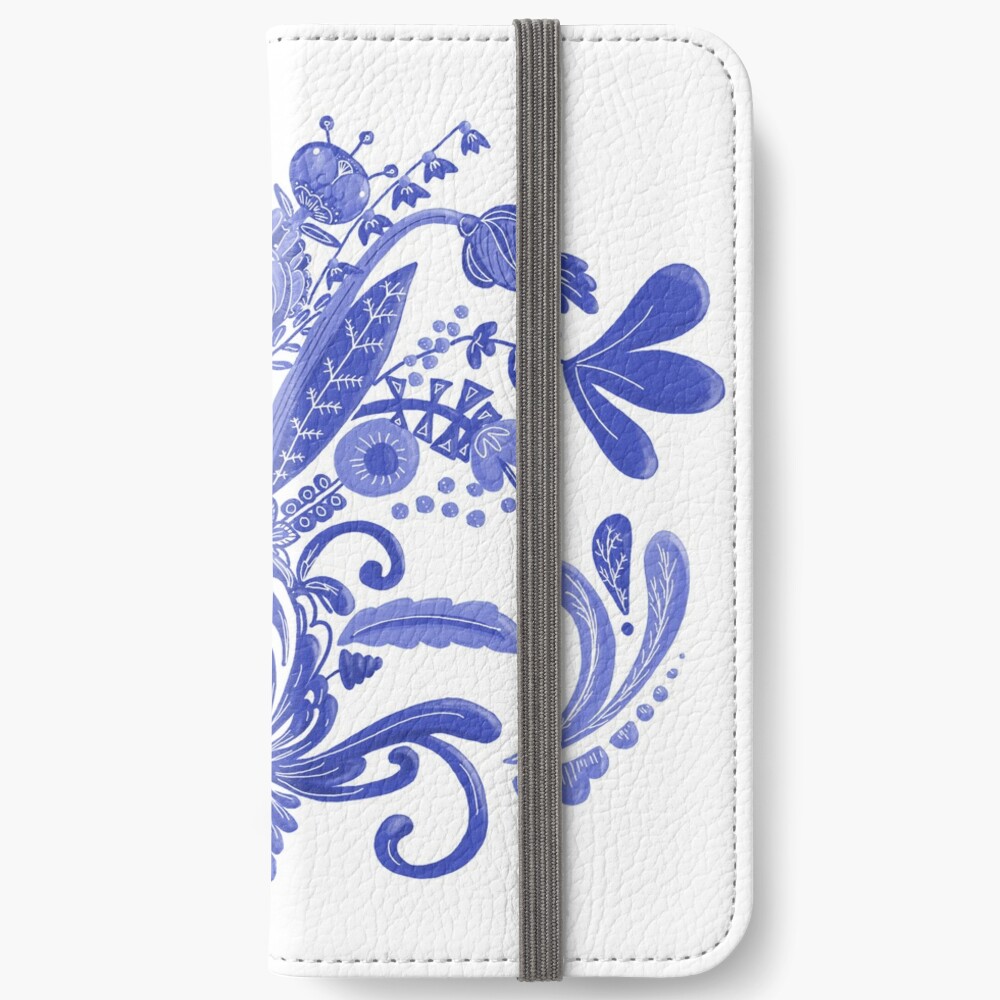 Blue Flowers iPhone Wallet