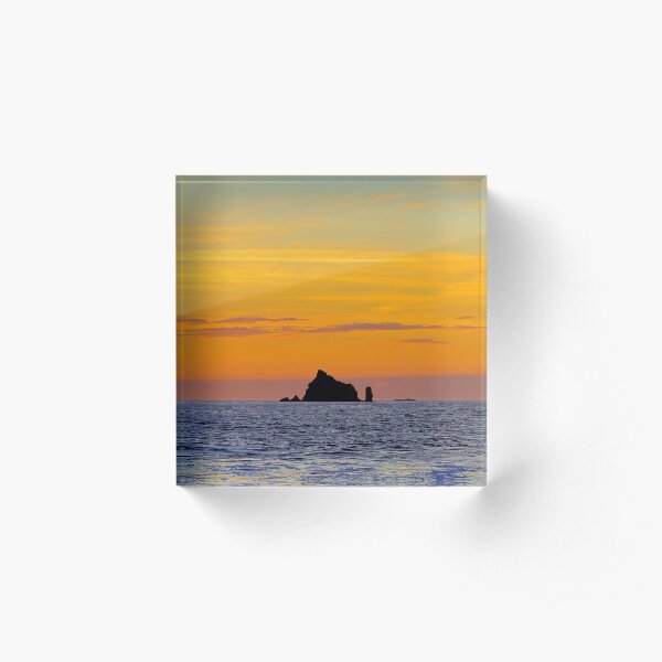 Sunset Sea Rock Acrylic Block