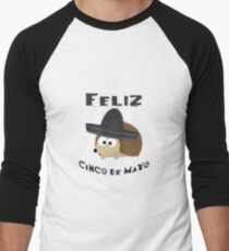 Camiseta ¾ estilo béisbol Hedgehog Feliz Cinco De Mayo