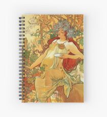 Alphonse Mucha - Autumn Spiral Notebook