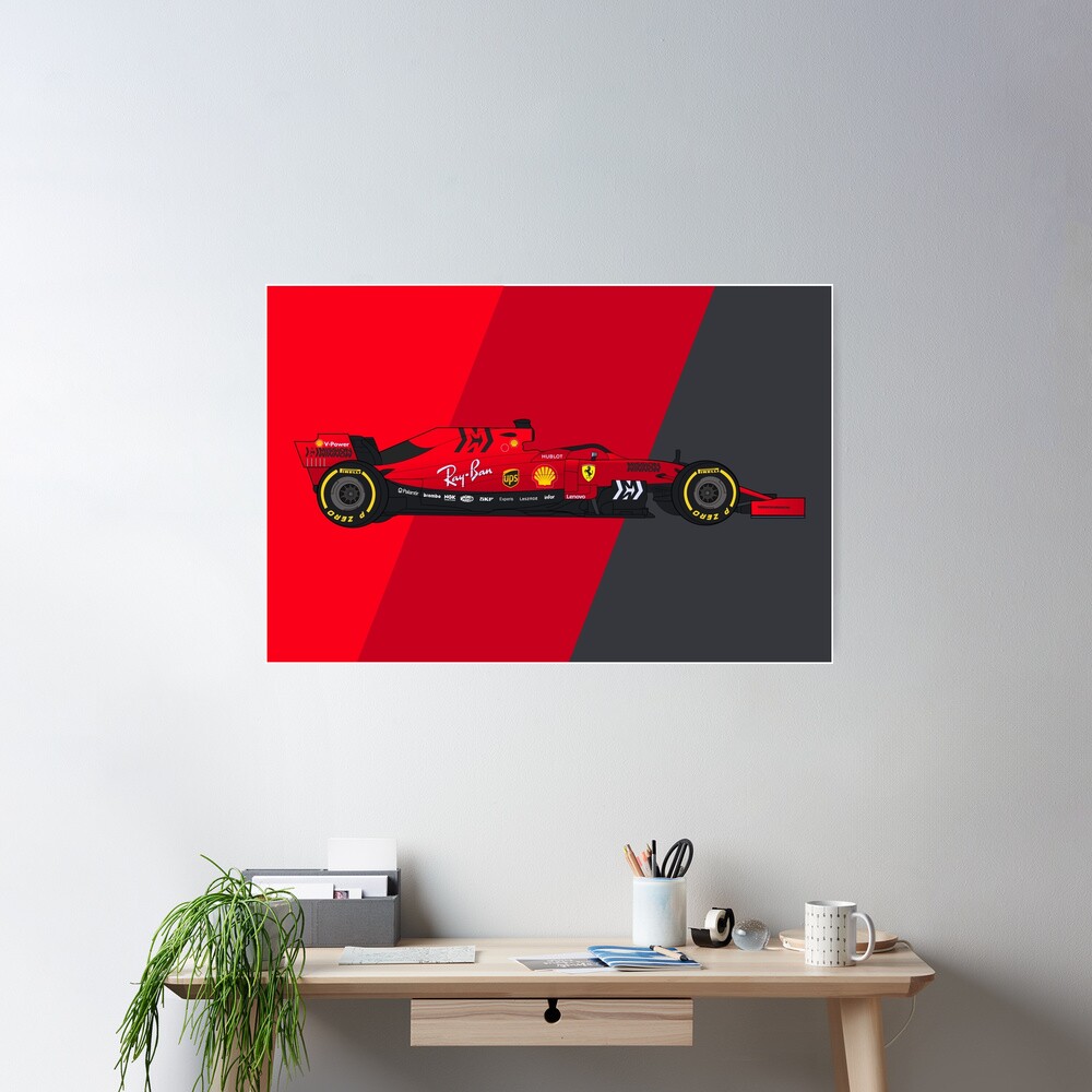 Formula 1 Scuderia Ferrari SF90 Digital Artwork Poster