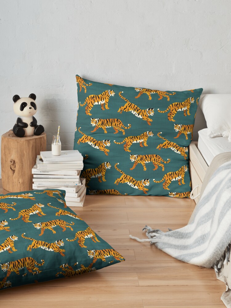 Alternate view of Bengal Tigers - Navy Floor Pillow