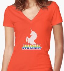 Totally Straight Women's Fitted V-Neck T-Shirt