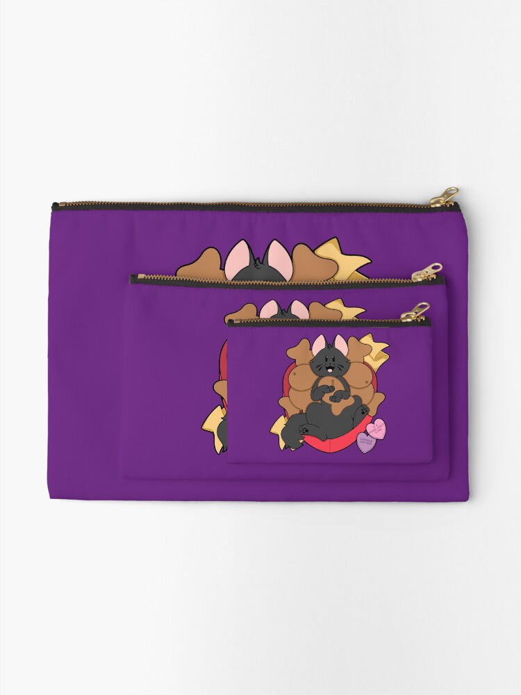 Alternate view of Valentines Box of Chocolates — Black Cat (Longhair) Zipper Pouch