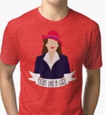 P. Carter: "Fight like a Girl." Tri-blend T-Shirt