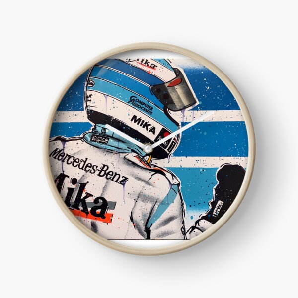 Mikka Hakkinen - McLaren graffiti painting by DRAutoArt Clock