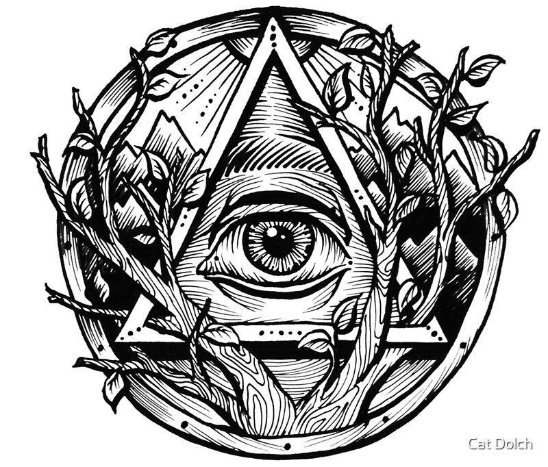 All Seeing Eye Evil Eye Triangle By Catherine Dolch Redbubble   Flat,800x800,075,f.u2 