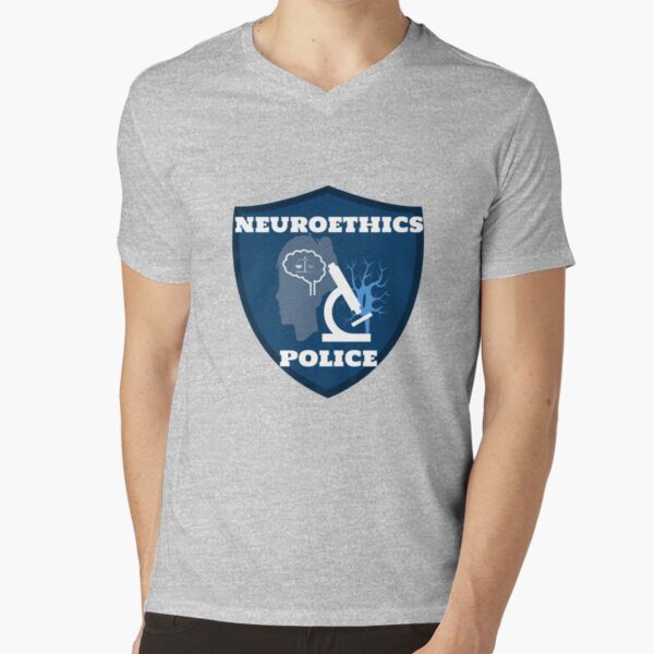 Neuroethics Police Badge V-Neck T-Shirt