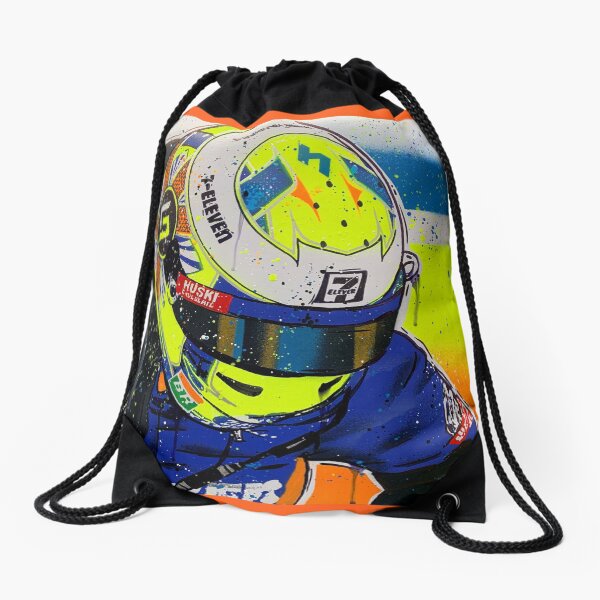 Lando Norris - McLaren graffiti painting by DRAutoArt Drawstring Bag