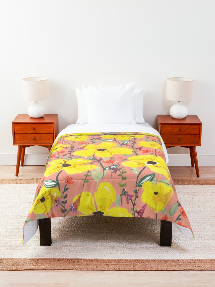 Alternative Ansicht von Gelbe Wiesen Blumen Tagesdecke