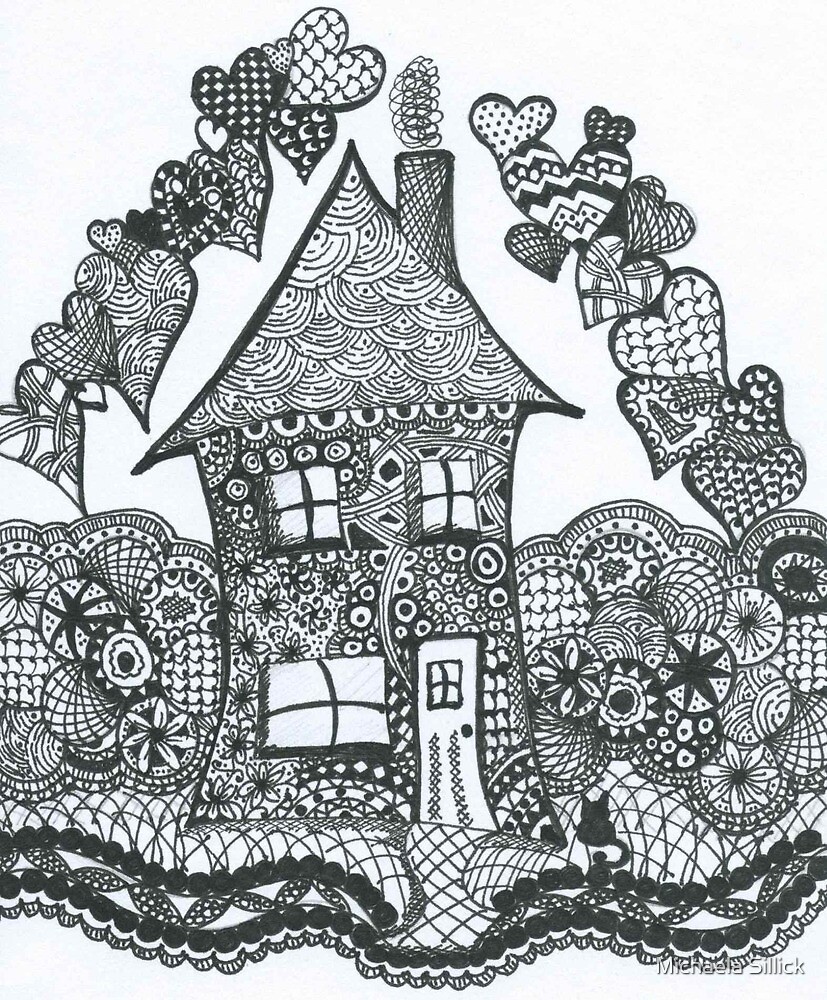 Doodle Art Home Is Where The Heart Is By Michaela Sillick Redbubble