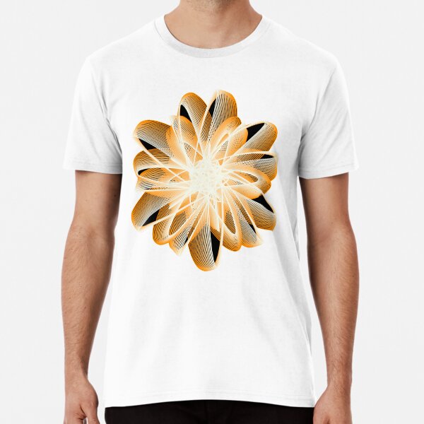 Abstract Flower in Orange Black White Premium T-Shirt