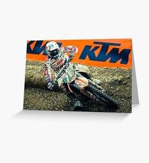 Motocrosser in a turn Grußkarte