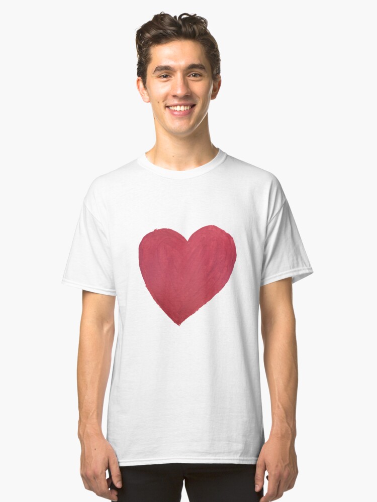 Alternate view of Hand Painted Red Valentine’s Day Heart Classic T-Shirt