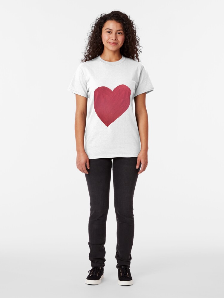 Alternate view of Hand Painted Red Valentine’s Day Heart Classic T-Shirt