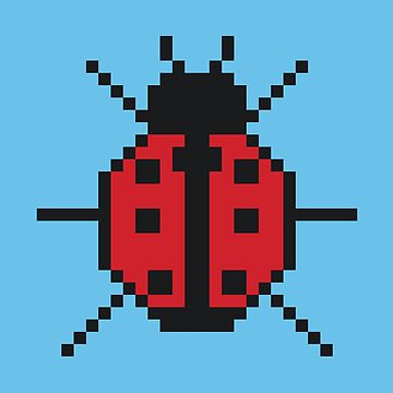 8 Bit Pixel Art LadyBug Art Board Print