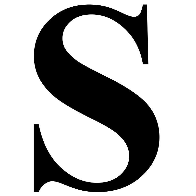 The Letter S in Black Times New Roman Serif Font Typeface ...