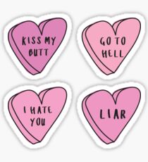BAD BREAKUP 4-PACK ā” Sassy Conversation Hearts ā” Trendy/Hipster/Tumblr Meme Sticker