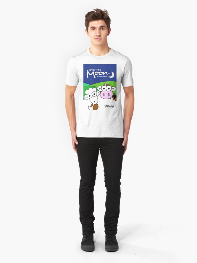 Alternate view of Cover Art - Over The Moon: A Sheep Named Breakfast Story Slim Fit T-Shirt