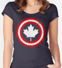 Captain Canada (White Leaf) Women's Fitted Scoop T-Shirt