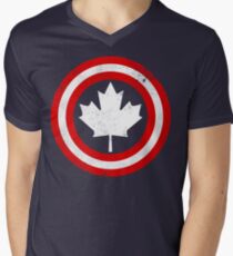 Captain Canada (White Leaf) Men's V-Neck T-Shirt