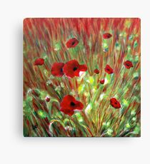 Poppies Acrylic 16x16 Canvas Print