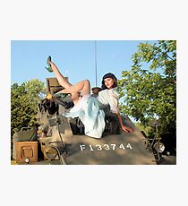 Tesla Tease on a British Humber armored car. Photographic Print