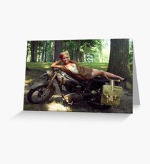 Dawn on a Matchless motorcycle Greeting Card