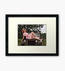 Amanda on a 1941 Willys MB Slat Grille Framed Print