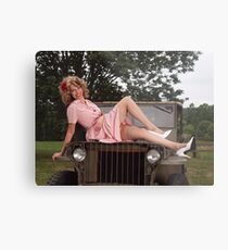 Amanda on a 1941 Willys MB Slat Grille Metal Print